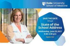 Dean Klotman Text: Save the Date: Virtual State of the school address Wednesday, June 23, 5:00 - 6:00pm